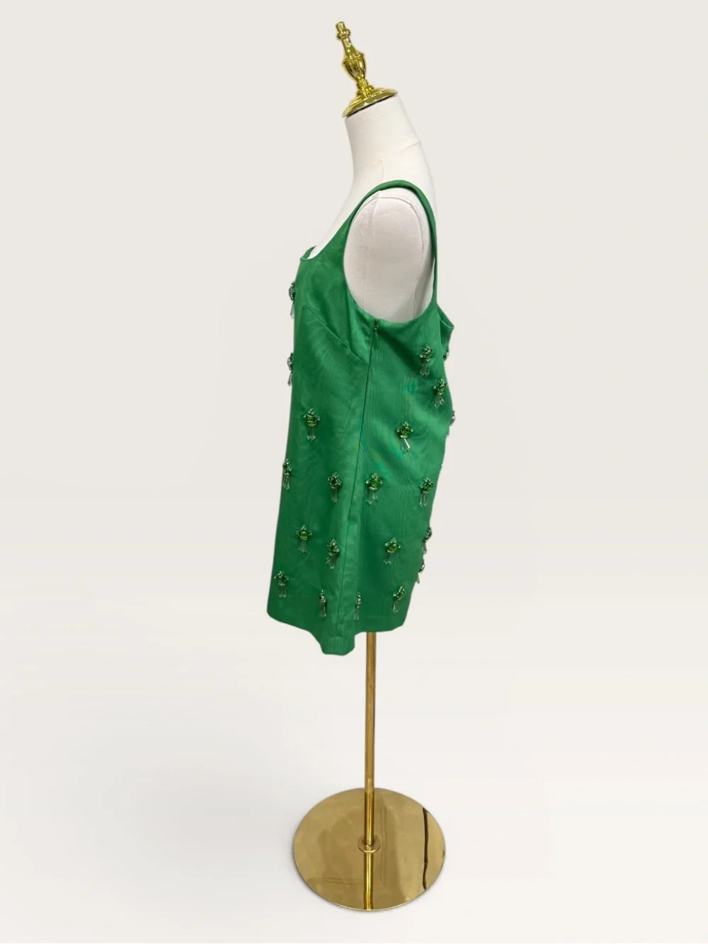 Antonio Melani The Nat Note Leonor Moire Sleeveless Jeweled Mini Dress Green SZ8